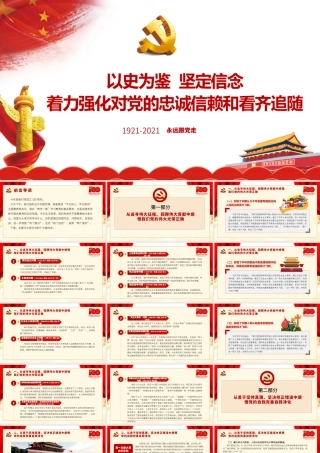【七一党史党课PPT】以史为鉴  坚定信念  着力强化对党的忠诚信赖和看齐追随（29页）.pptx