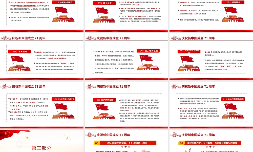 2020年红色简洁建国国庆71周年专题党课PPT.pptx