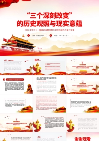 2021“三个深刻改变”的历史观照与现实意蕴PPT党政风学习七一重要讲话精神努力实现民族伟大复兴党课课件.pptx