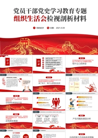 2021党员干部党史学习教育专题组织生活会检视剖析材料PPT.pptx