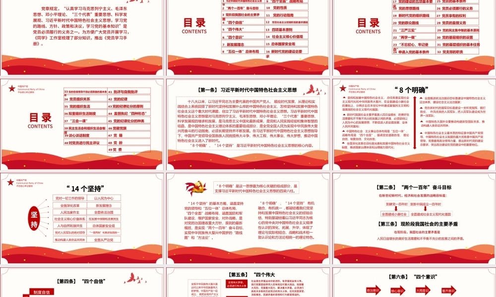 2021党员学习手册PPT党员基层党组织党务党建知识学习党课模板.pptx