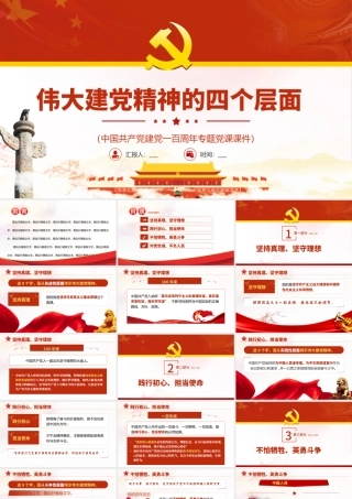 2021多维度解读伟大建党精神的四个层面党员学习党课PPT下载.pptx