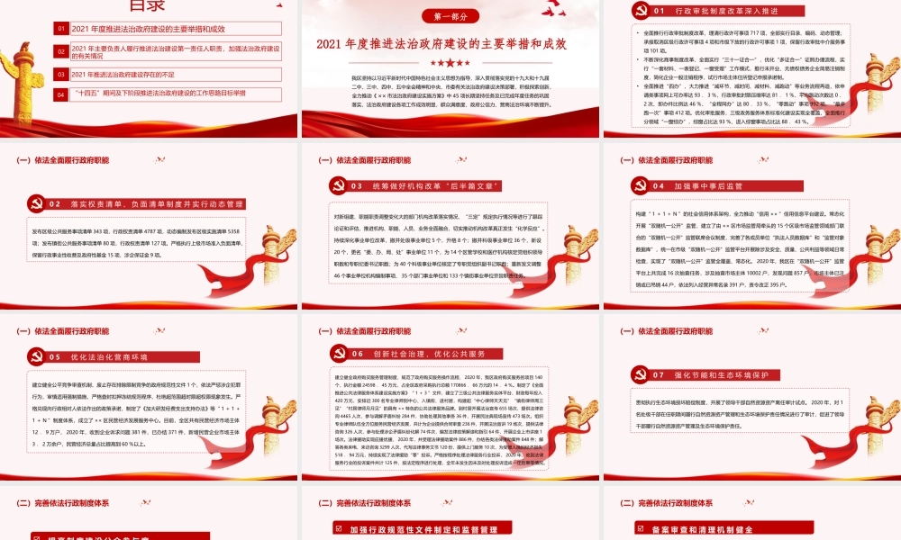 2021法治政府建设PPT2021年度XX市法治政府督察自查报告党课课件.pptx