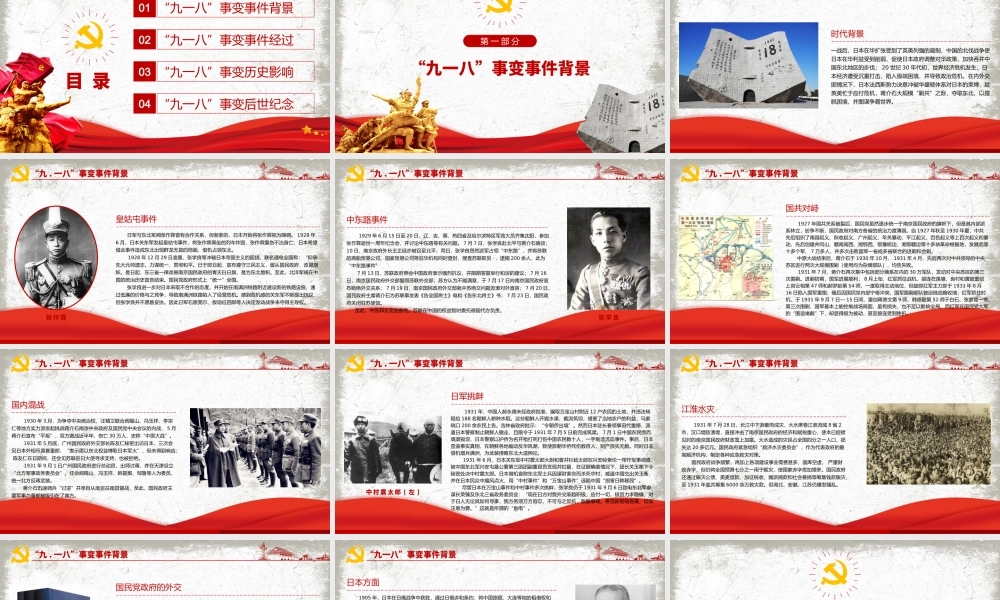 2021九一八事变90周年纪念日PPT红色铭记历史勿忘国耻珍爱和平爱国主义教育党课课件.pptx