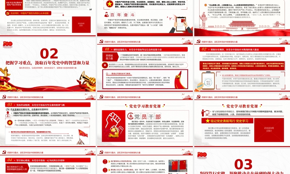 2021铭记党史勇毅笃行PPT简洁风建党百年凝聚奋斗前进的磅礴力量党课课件.pptx