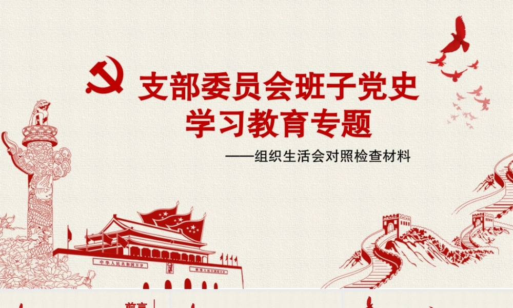 2021年支部委员会班子成员党史学习教育专题组织生活会对照检查材料PPT党课.pptx