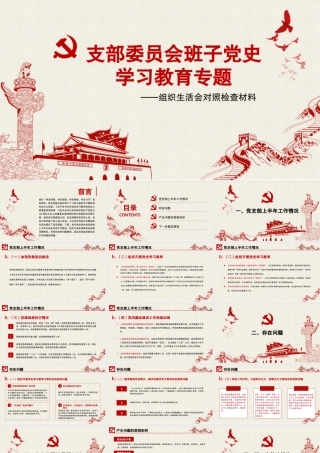 2021年支部委员会班子成员党史学习教育专题组织生活会对照检查材料PPT党课.pptx