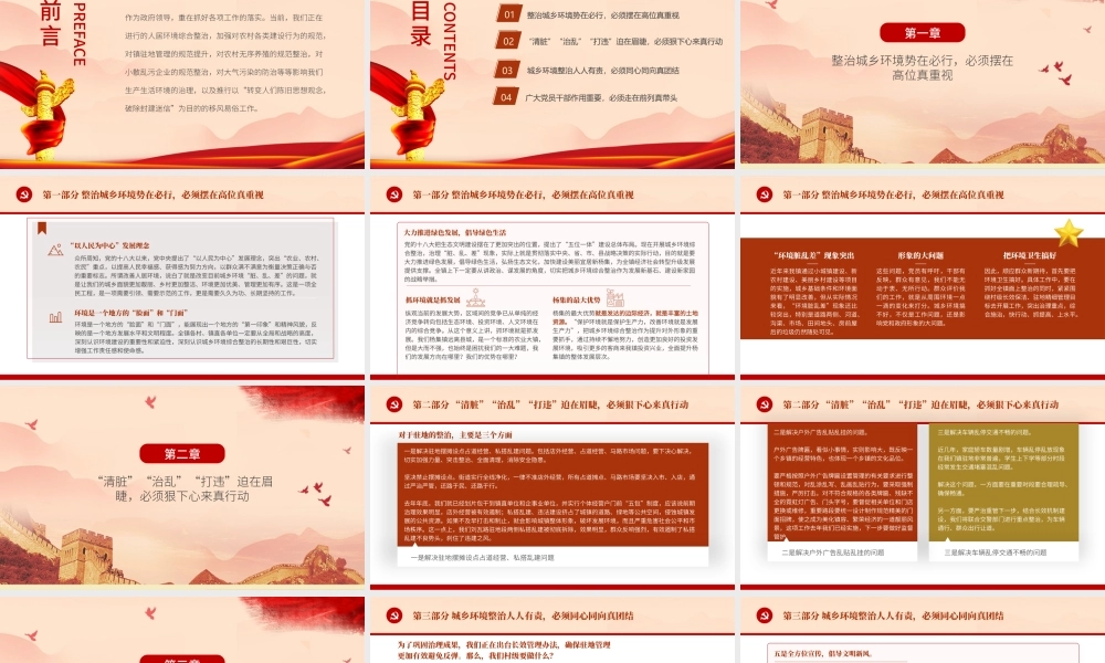 2021全力打赢城乡环境综合整治攻坚战PPT红色简洁农业农村农民三农政策助力乡村振兴党课课件.pptx