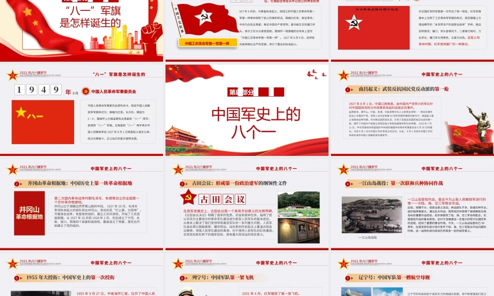 2021铁血铸军魂PPT热烈庆祝中国人民解放军建军94周年军史军魂国防教育爱国教育党课模板.pptx