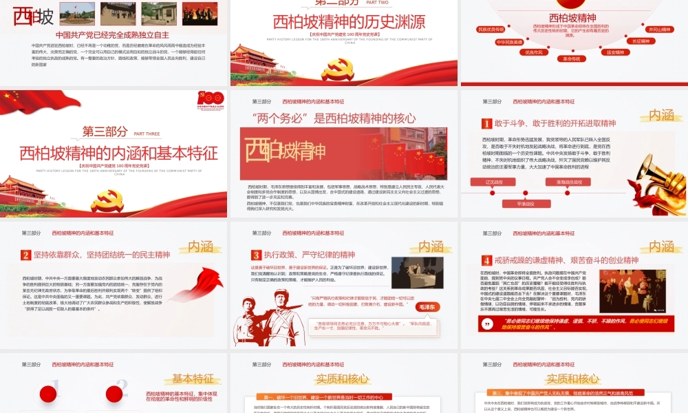 2021新中国从这里走来PPT关于谈西柏坡精神的内涵和时代价值专题系列党课课件模板下载.pptx