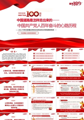 2021中国道路是怎样走出来的-中国共产党人百年奋斗的心路历程PPT建党100周年党员教育培训专题党课课件.pptx