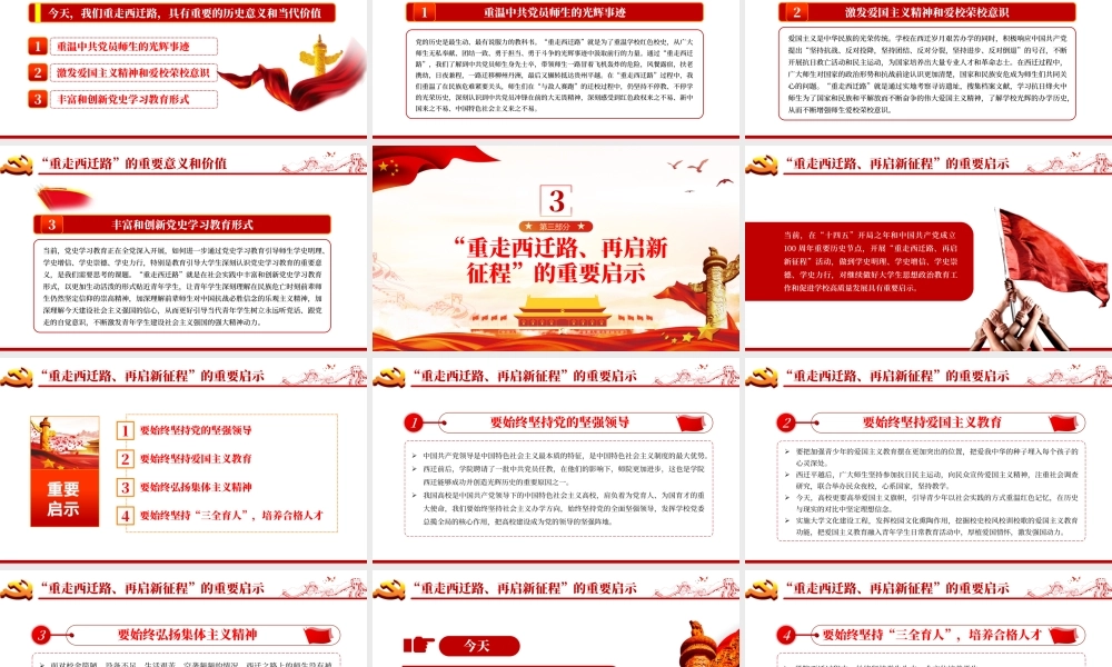 2021重走西迁路再启新征程PPT党政风全党深入开展党史学习教育党员党课课件.pptx