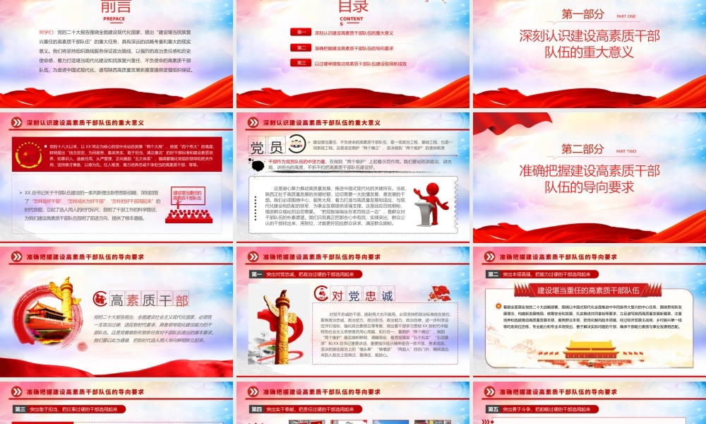 2022把握时代之需建设堪当重任的高素质干部队伍PPT红色精美风党员干部学习教育专题党课党建课件模板.pptx