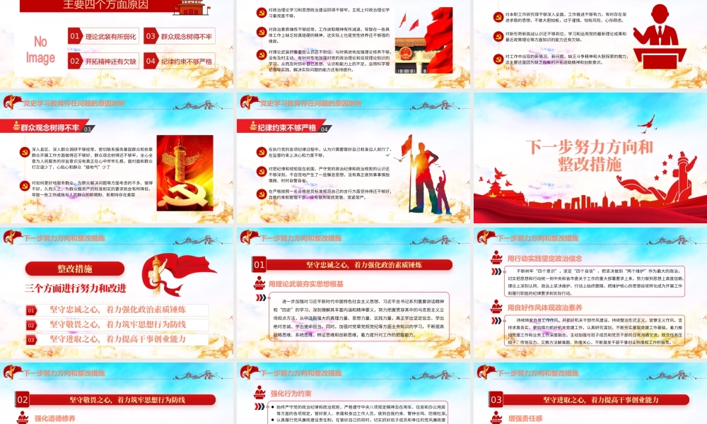 2022民主生活会对照检查材料PPT红色精品党政风党工委党史学习教育专题党课课件模板.pptx