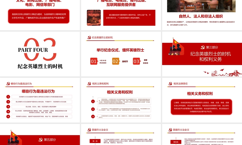 2022英雄烈士保护法PPT红色党政风烈士纪念日党课课件模板.pptx