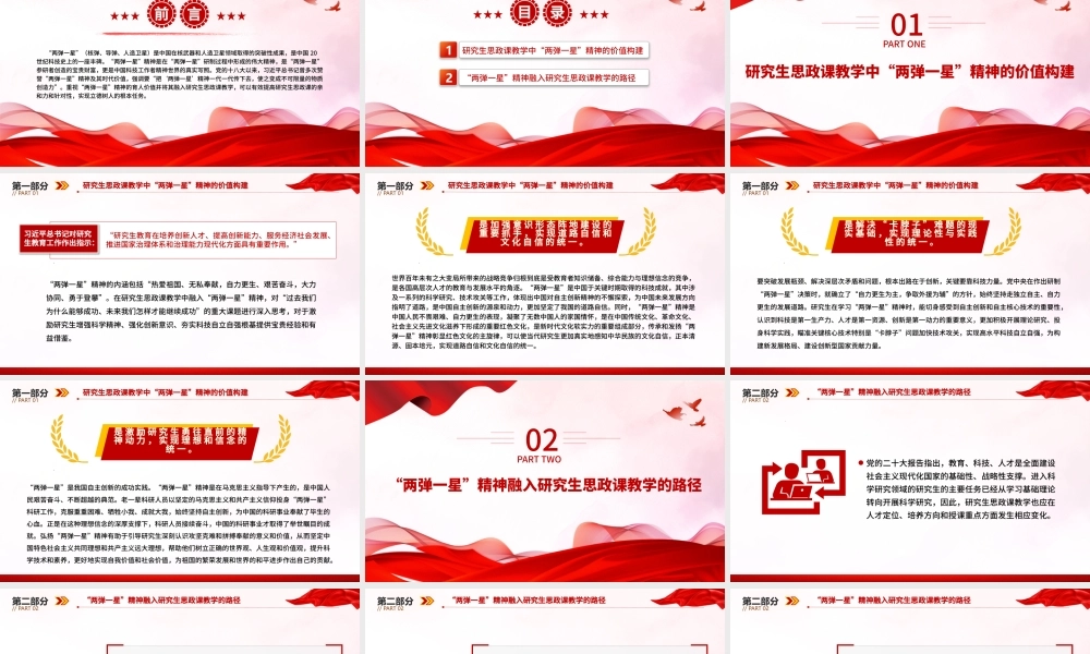 2023“两弹一星”精神融入研究生思政课教学的路径探究PPT大气精美风党员干部学习教育专题党课课件.pptx