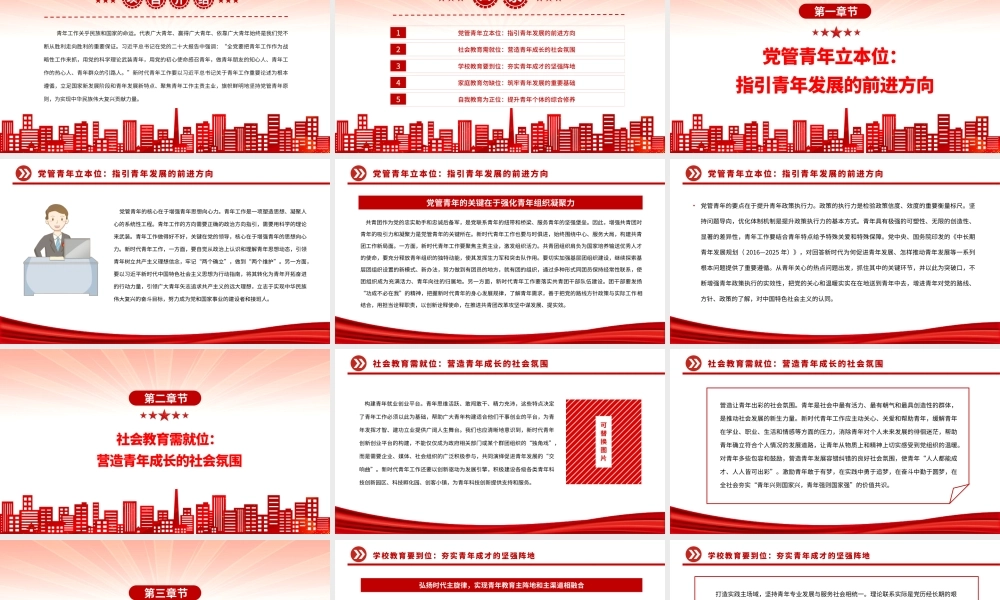 2023“五位一体”开创青年工作新局面PPT大气精美风党员干部学习教育专题党建课件.pptx