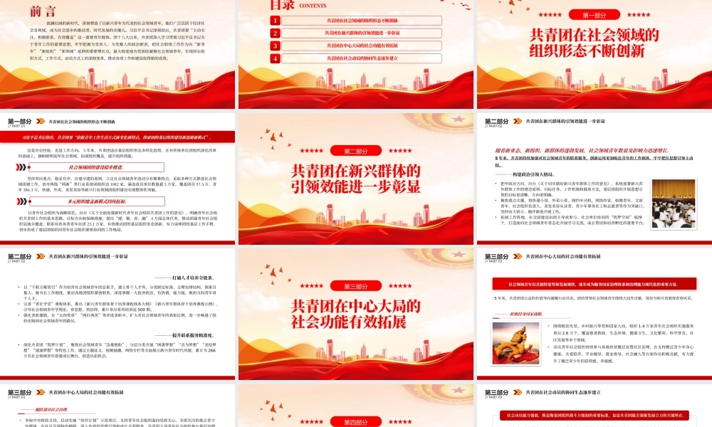 2023把广大社会领域青年紧紧团结在党的周围PPT简约风五年来共青团联系服务引领社会领域青年工作综述专题团课课件.pptx
