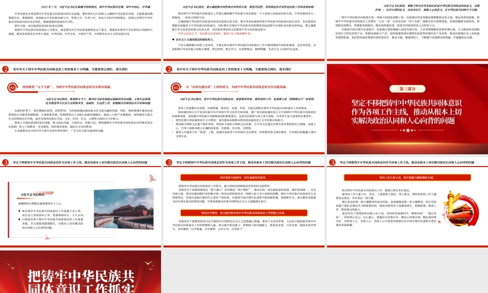 2023把铸牢中华民族共同体意识工作抓实PPT大气精美风党员干部学习教育专题党课课件.pptx