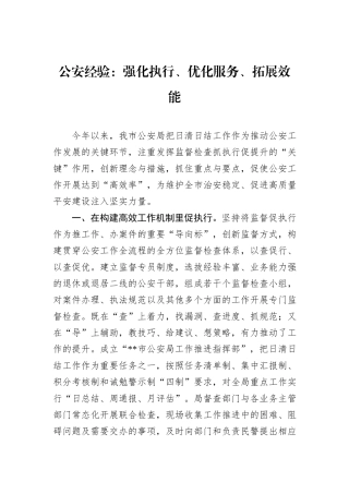 公安经验：强化执行、优化服务、拓展效能.docx