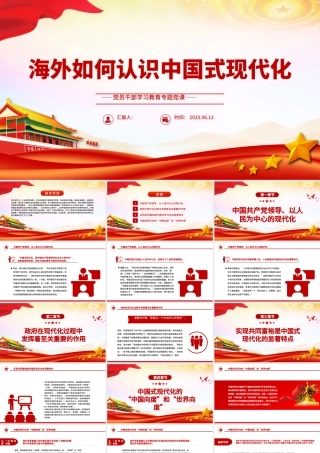2023海外如何认识中国式现代化PPT大气精美风党员干部学习教育专题党课课件.pptx