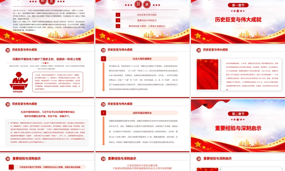 2023和平解放西藏团结进步发展的伟大起点PPT简约风写在纪念西藏和平解放72周年之际专题党课课件.pptx