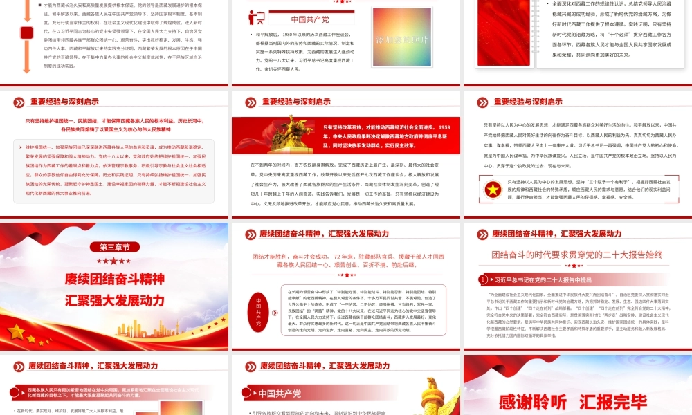 2023和平解放西藏团结进步发展的伟大起点PPT简约风写在纪念西藏和平解放72周年之际专题党课课件.pptx
