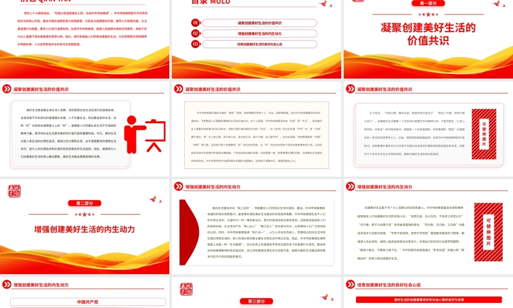 2023弘扬传统美德创建美好生活PPT大气精美风党员干部学习教育专题党课课件.pptx