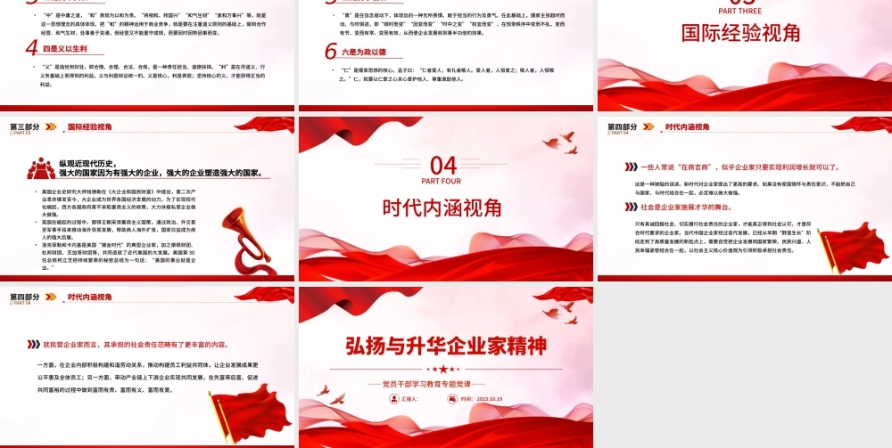 2023弘扬与升华企业家精神PPT大气精美风党员干部学习教育专题党课课件模板.pptx