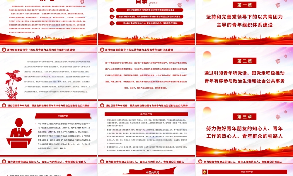 2023加强青年组织政治引领以奋斗姿态激扬青春PPT大气精美风党员干部学习教育专题党课课件.pptx