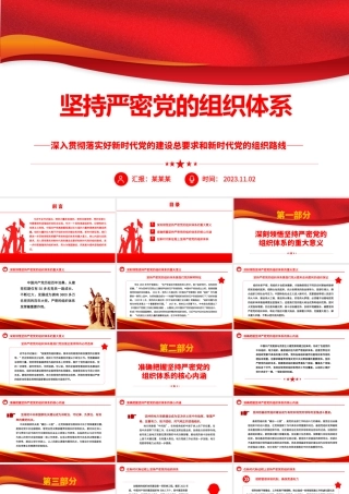 2023坚持严密党的组织体系ppt党政风深入贯彻落实好新时代党的建设总要求和新时代党的组织路线培养党员纪律性专题党课课件.pptx