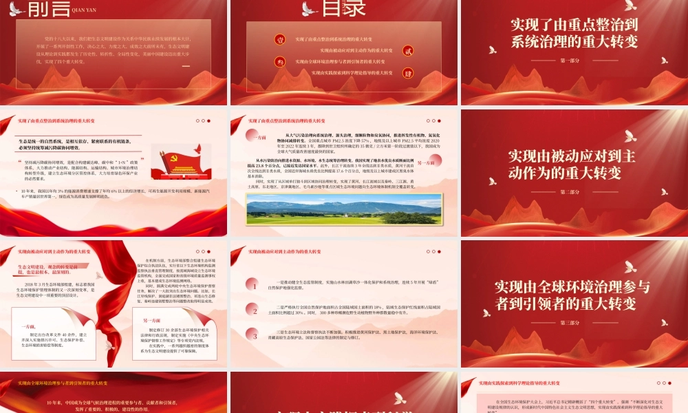 2023美丽中国建设的四个重大转变PPT大气精美风党员干部学习教育专题党课课件.pptx