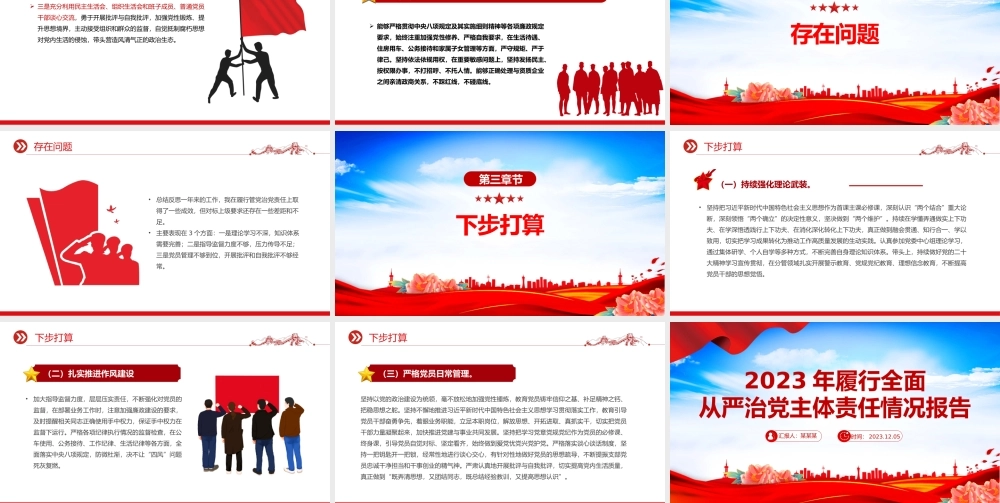 2023年个人落实履行全面从严治党主体责任情况报告PPT课件.pptx