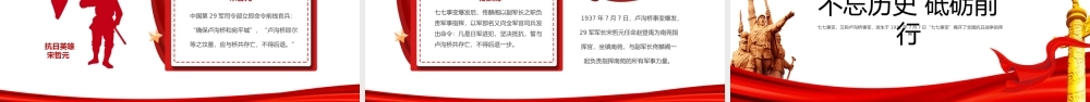2023七七事变抗战86周年纪念日PPT红色党政风纪念七七事变铭记历史弘扬红色精神主题班会课件模板下载.pptx