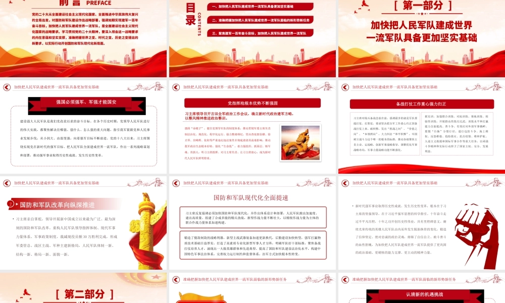 2023全面把握加快把人民军队建成世界一流军队的战略部署PPT大气精美风党员干部学习教育专题党课课件.pptx