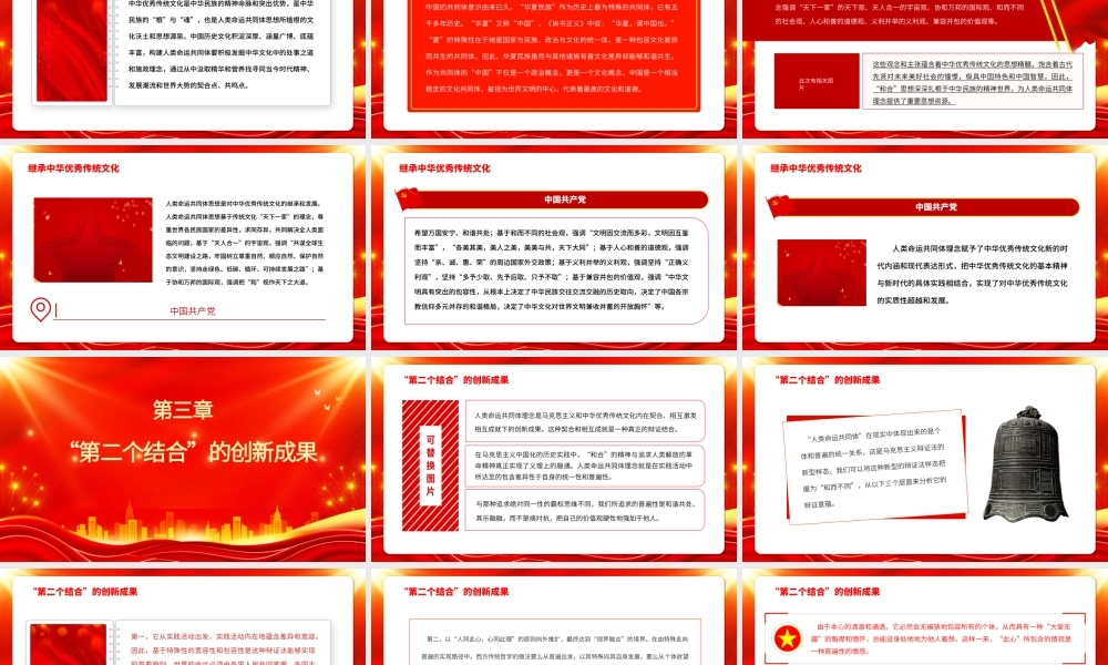 2023人类命运共同体理念是“第二个结合”的创新成果PPT大气精美风党员干部学习教育专题党课课件.pptx
