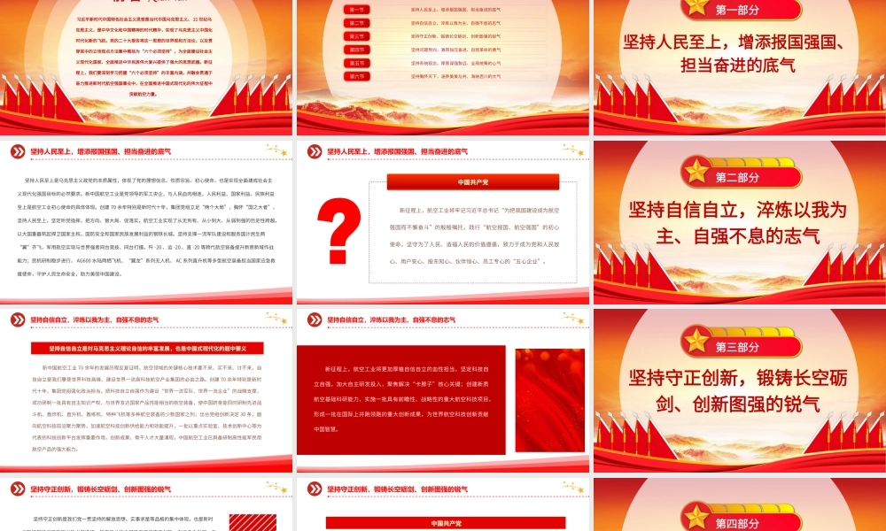 2023深刻学习把握“六个必须坚持”在中国式现代化的伟大征程中贡献航空力量PPT大气精美风党员干部学习教育专题党建课件.pptx