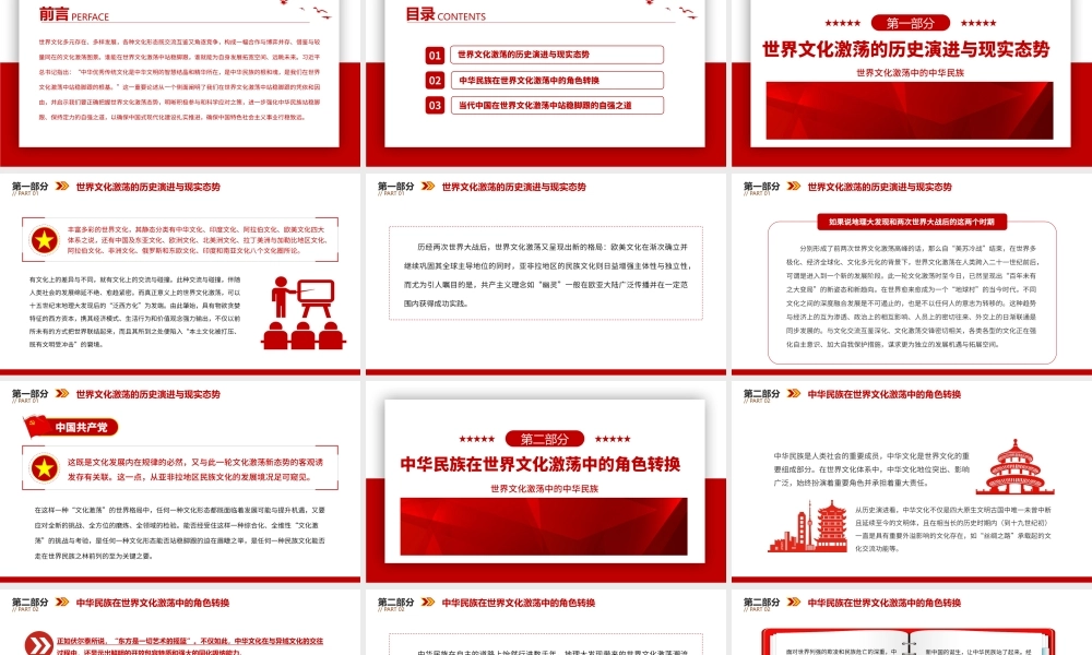 2023世界文化激荡中的中华民族PPT大气精美风党员干部学习教育专题党课课件.pptx