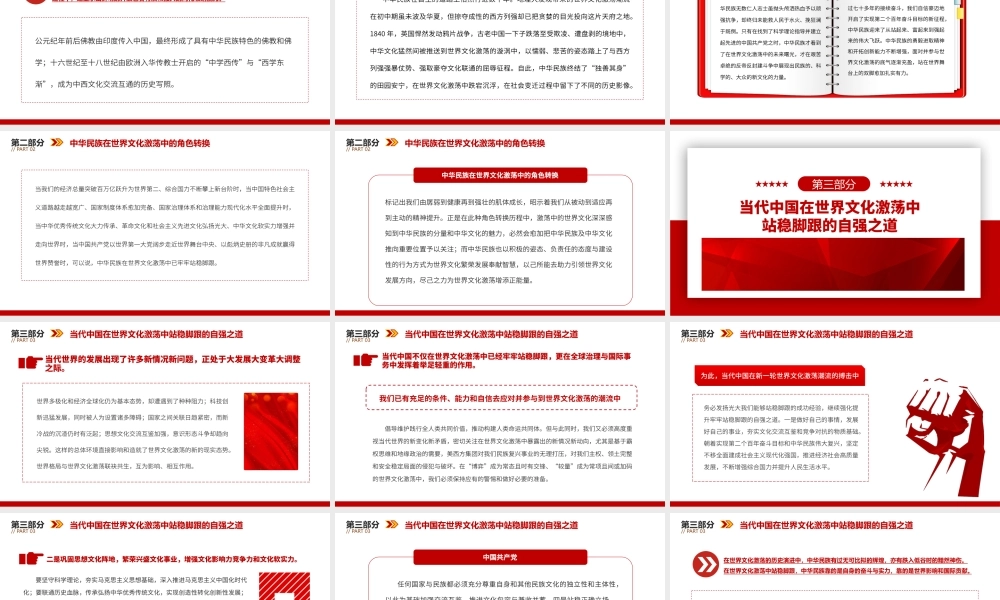 2023世界文化激荡中的中华民族PPT大气精美风党员干部学习教育专题党课课件.pptx