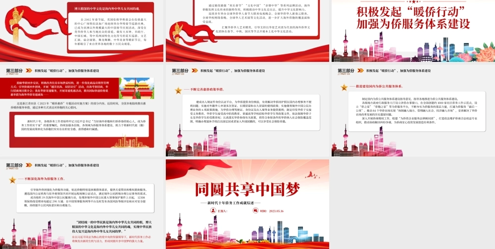 2023同圆共享中国梦PPT精美党建风新时代十年侨务工作成就综述专题党课课件.pptx