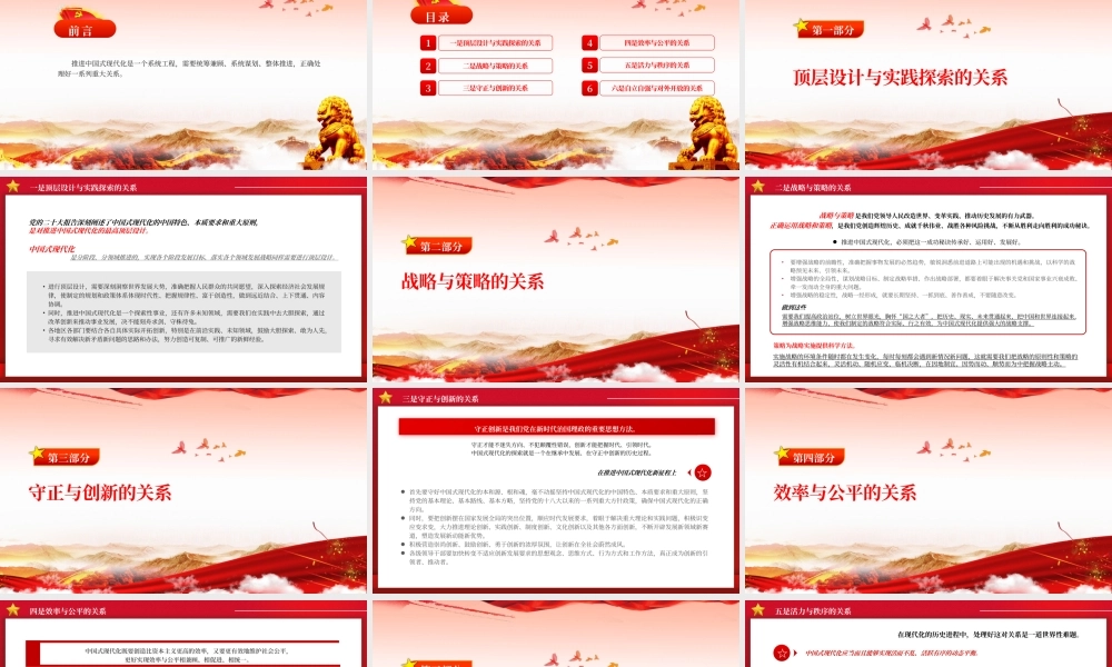 2023推进中国式现代化需要处理好若干重大关系PPT大气精美风党员干部学习教育专题党课课件.pptx