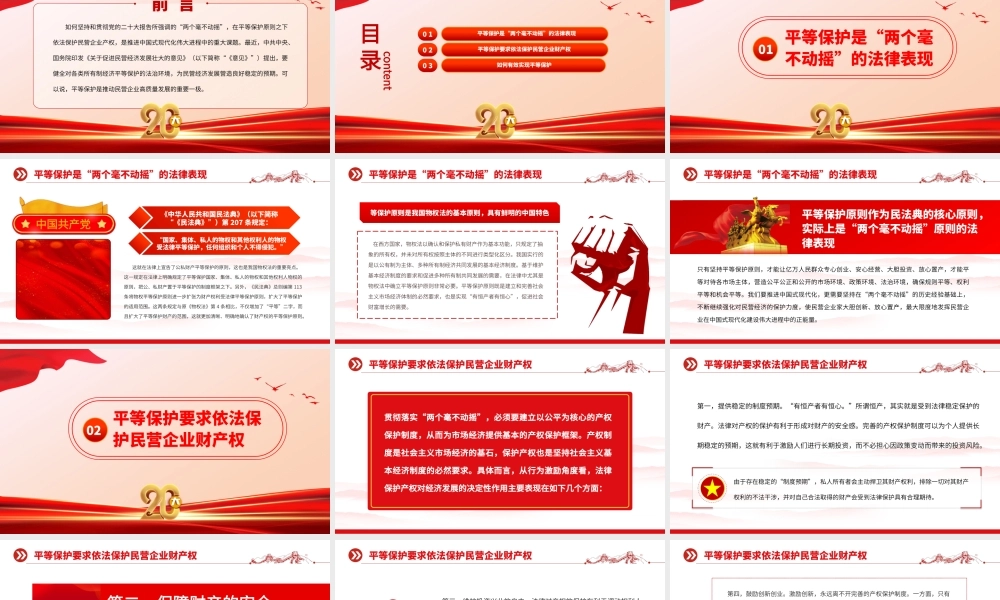 2023为民营经济发展营造良好稳定的预期PPT党政风平等保护是推动民营企业高质量发展的重要一极专题党课课件.pptx