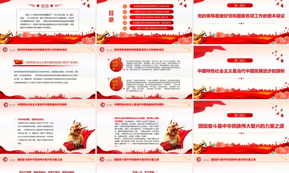 2023新时代党和人民勇毅前行的必由之路PPT大气精美风党员干部学习教育专题党建课件.pptx