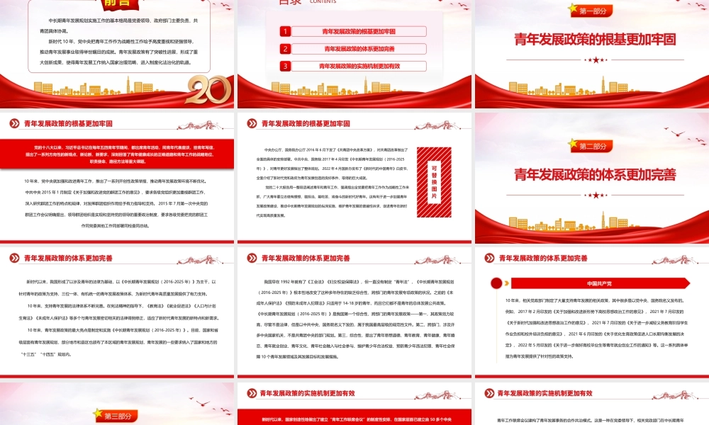 2023新时代青年发展政策的重大创新PPT大气精美风团员干部学习教育专题党课课件.pptx