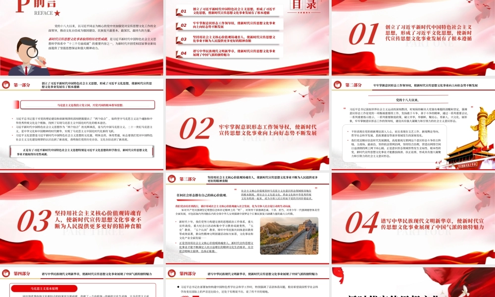 2023新时代宣传思想文化事业取得历史性成就PPT大气精美风党员干部学习教育专题党课课件模板__ .pptx