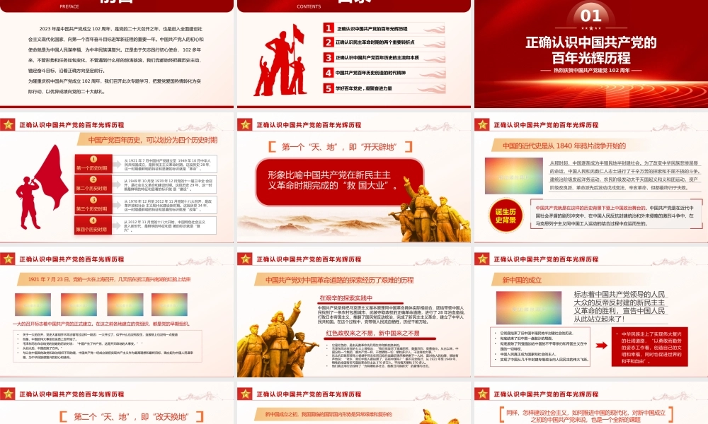 2023学好百年党史凝聚奋进力量PPT精美大气风七一建党节庆祝建党102周年专题党史党课课件模板.pptx