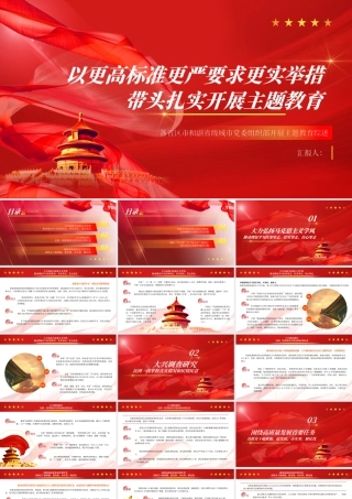 2023以更高标准更严要求更实举措带头扎实开展主题教育PPT党政风各省区市和副省级城市党委组织部开展主题教育综述专题党课课件.pptx