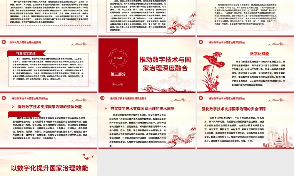 2023以数字化提升国家治理效能ppt大气党政风加快建设数字中国的重要部署基层党员党组织党员培训党课课件.pptx