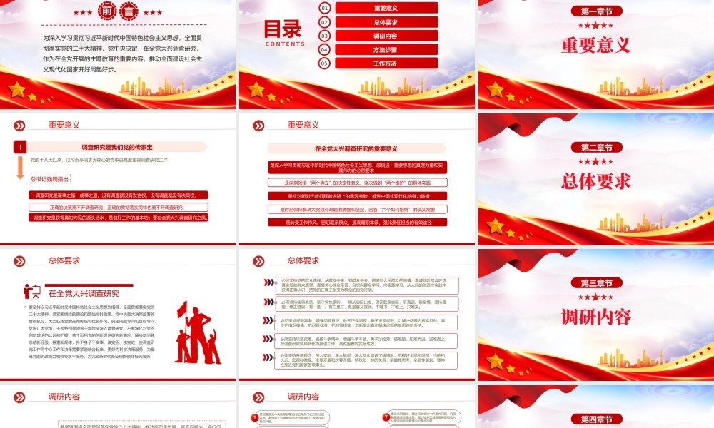 2023在全党大兴调查研究PPT极简党建风学习解读《关于在全党大兴调查研究的工作方案》专题课件模板.pptx