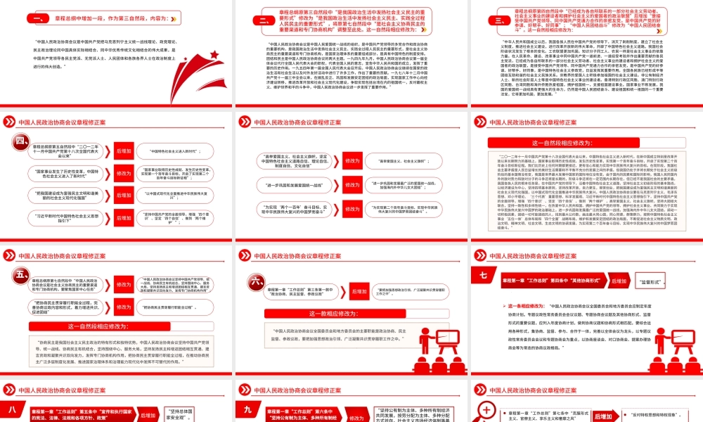 2023中国人民政治协商会议章程修正案PPT红色精美风中国人民政治协商会议章程修正案解读党建党课课件.pptx